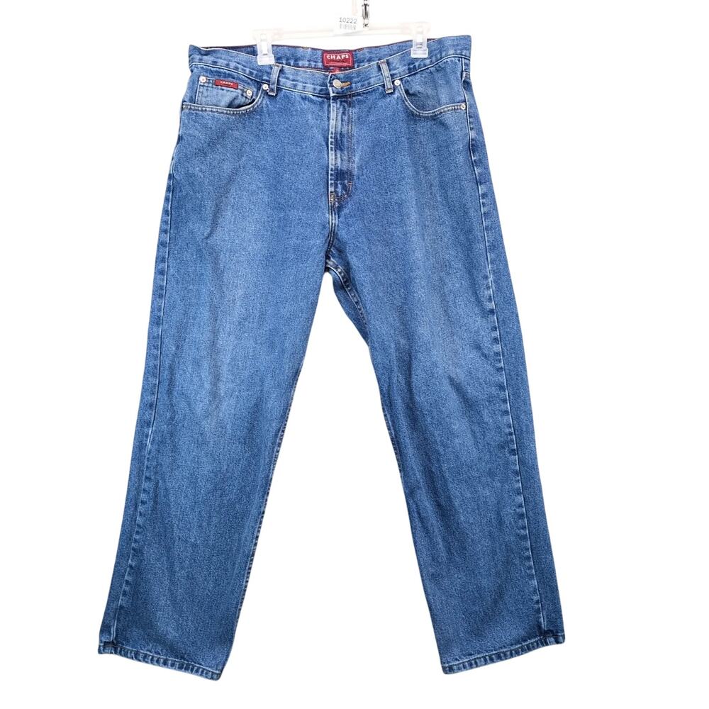 Vtg Chaps Men's 38x30 Jeans Baggy Denim Straight Leg‎ 100% Cotton Skater Preppy